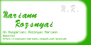 mariann rozsnyai business card